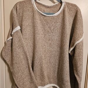 SHEIN Tan and White Sweater